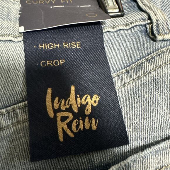 Indigo Rein Light Blue Curvy Fit High Rise Crop Jeans Waist 23 - Picture 3 of 6